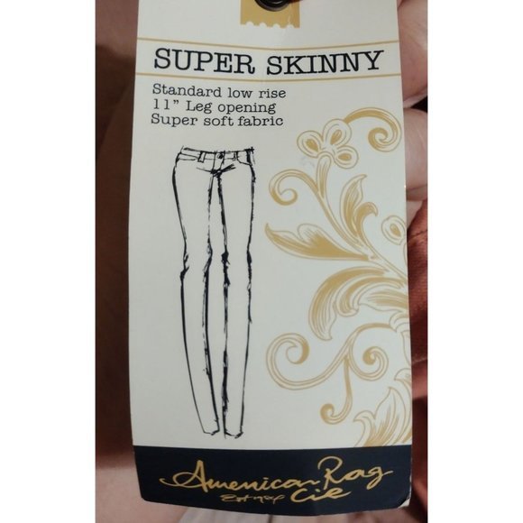 American Rag Women's Super‎ Skinny Low- Rise Pink Denim Jeans ( 3 ) Regular - Picture 8 of 10